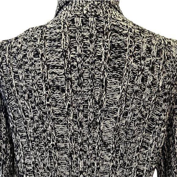 Anthropologie Long Oversized Knit Cardigan Black White Relaxed Fit Size Small - Picture 5 of 9